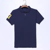 Mens Polos Top Tee Short Sleeve 티셔츠 크 또는 작은 말 캐주얼 면화 통기성 다중 색상 자수 Hommes Classic Business