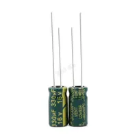 10pcs New electrolytic capacitor 16v330uf volume 6*12mm electronic components in-line aluminum 16 volts 330 micro meth