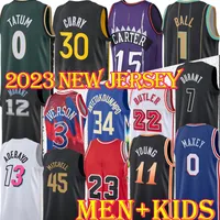 30 Curry Basketball Jerseys Lamelo 1 Ball 7 Durant 0 Tatum 15 Carter Wade Doncic Lavine Young Butler Antetokounmpo Morant Embiid Iversion Adebayo Mannen Kids Vest