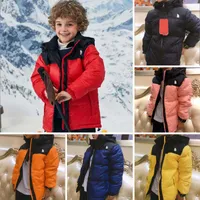 Дети Дети вниз пальто nf Дизайнер 2023 Зимняя куртка для мальчиков девочки на открытом воздухе вниз с капюшоном теплый парк черный пухер