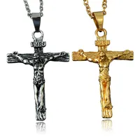 Anhänger Halsketten Retro Jesus Cross Mans Halskette Punk 60 cm O-Kette 2023 Mode Religion Metall Schmuckparty Geschenk Accessoires