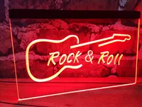 Rock and Roll Guitar Music Beer Bar Pub Club 3D Sinais LED NEON Light Sign Home Decor Crafts