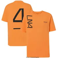 2023 McLarens New T Shirts Formuła One Summer Tops Orange Dziecięce krótkie rękawy męskie odzież sportowa damska