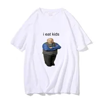 メンズポロスバートラムイートキッズおかしなブランドメンズ女性Tシャツ私はティーを食べるマンピュアコットントップス半袖ブラックカジュアルルーズTシャツ230114