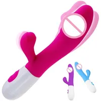 Adult Massager Mute Dildo Rabbit Vibrator Massager Dual Vibration G-spot Silicone Vagina Clitoris Stimulator Erotic Sex Toy for Women Sexo