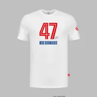 Formula One Haas New T Shirts Mick Schumacher No 47 T-Shirt Fans Blue White Short Sleeve Men's Outdoor Sports Racing Suit