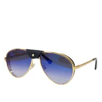 Óculos de sol piloto de designer de luxo para homens da marca de aviação Os óculos de sol ouro moldura de metal de meta