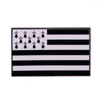 Broches Brittany Flag Badge Ematel Pin Ermine Canton Five Black White Stripes