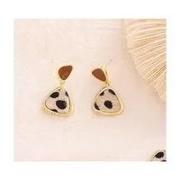 Hoop Huggie Fashion Jewelry S925 Sier Post Earring for Women Triangle Charm Leopard Design Dangle Orecchini Delivering Delivery Dhxgm