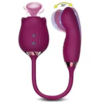 Adult Massager Powerful Rose Vibrator Sex Toy Female Clitoris Nipple Clit Sucker g Spot Vacuum Stimulator Dildo for Women Finger Wiggle