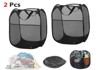 Tvättpåsar Dirty Clothes Storage Basket Mesh Organizer Collapsible Hamper Waterproof Home Organize6143108