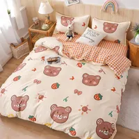 Bedding Sets Kuup Animal Pink Set Luxury Soft Queen Size Size de lençóis Linho de cama 220 240 Nordic Cover 150 Home