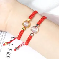 Bracelets de liaison bracelet de pierre d'œil de chat mode multicolore à la main de la chaîne de corde nylon nouée
