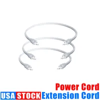US Plug Led Tube Power Cable Corded Electric with built-in ON OFF Switch Integrated Wire Cable Extender White 1FT 2FT 3.3FT 4FT 5FT 6FT 6.6 FT 100Pcs/Lot Crestech