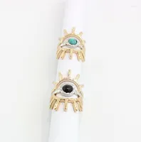 Wedding Rings Lovely Eye 3 Pcs A Set Blue Natural Stone Iridescent For Women