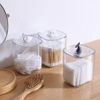 Makeup Sponges 2023 High-quality Creative Clear Cotton Swab Storage Box Toothpick Container Case Holder Organizer Cosmetic Dispenser