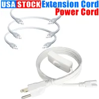 Tube Lighting Accessories Extension Cord For T8 T5 led tubes power cords for integrated lights 1FT 2FT 3.3FT 4FT 5FT 6FT 6.6Feet 100Pcs/Lot Crestech