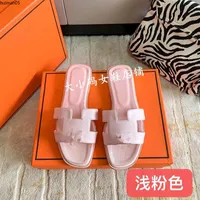 2023 Fashion Sandals Genuine Leather H Women Slippers Summer luxury Flat Slides Ladies Beach Sandal Party Wedding Oran Slipper hm0582
