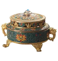 Fragrance Lamps Tibetan Incense Burner HolderAntique Lotus Tibet Decor Chinese For Sticks Cone Coil Home Office4849287