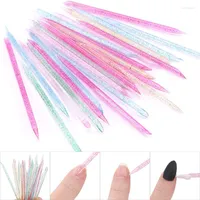 Nail Brushes 50pcs Crystal Stick Double End Art Cuticle Pusher Remover Pedicure Reusable Nails Care Manicures Tool Set