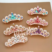 3D Crown Hairpin Ribbon Children's Girls Addle Women Women Princess Hairpins Hair Clip Accessories Little Girl Rhinestone 1361