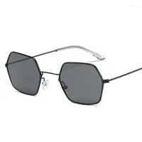 선글라스 여성 남성 눈 태양 안경 여성 대형 gril 레트로 클리어 품질 2023 디자인 육각형 블루 레드 블랙