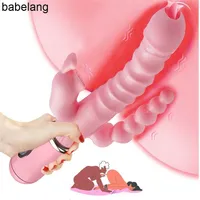 مدلك البالغين 3 في 1 G-spot nipple varial varial for women ino butt anal slut dildo massager musturbators juguetes sexuales