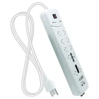 Digital Energy 15 Foot Long Extension Cord 3500 Joules 10 Outlet Surge Protector Power Strip Two USB Charging Ports
