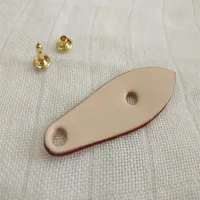 Real vachetta replacement Leather Zipper Puller For branded Purse Nature Color Leaf Shape262w