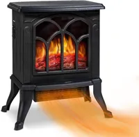 Alpulon infrarro de cuarzo el￩ctrico estufa de chimenea calentador negro