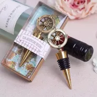 50pcs Notre aventure commence Gold Compass Bottle Stopper Mariage Favors Wine Stoppers Bar Party Supplies N0117