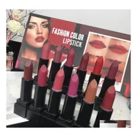 Lipstick Makeup Famous Barand 12Pcs Set Matte 12Color Lip Gloss Make Up Cosmetic Lips Kit Drop Delivery Health Beauty Dhhvu