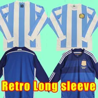 Long sleeve Argentina Retro Soccer jerseys Maradona Kempes Batistuta Riquelme HIGUAIN KUN AGUERO CANIGGIA AIMAR Football Shirts 1986 86 2014 14 final