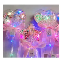 حفلة تفضيل الأميرة Lightup Magic Ball Wand Glow Stick Witch Wizard LED WANDS HALLOWEEN Chrismas Rave Toy Gift for Kids Drop Delive Dhogb