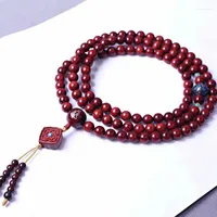 Strand Fidelity Lobular Rosewood Bracelet Rosary 0.8 108 Thousand-year-old Chicken Red Glass Beads.