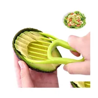 Fruit Vegetable Tools 3 In 1 avocado Slicer Shea Corer Butter Peeler Cutter PP Sepaste Plastic Keuken Gadgets Drop Dhbtj