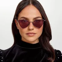Sunglasses Polygon Ultra-light Alloy Fram Women Sunglasse Fashion Style Grey Lens Lady