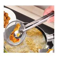 Kookgerei roestvrijstalen filter lepel keukenolie olie -frituren met clip mtifunctionele zeef accessoires tools salade bbq dh4s0