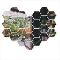 Wall Stickers 12PCs/Set 3D Mirror Sticker Home Decor Hexagon DIY Art For Drop Ship House Decorations