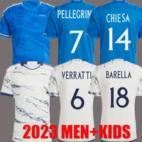 2023 2024 Bonucci Italys Soccer Jersey Home Away 23 24 Italia Verratti Men Kid Kit Chiesa Barella Maglie Da Calcio Chiellini Pellegrini Immobile Football Shirts