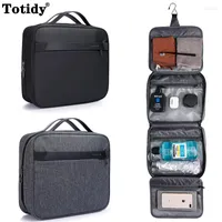 Storage Bags Women Travel Make Up Bag Collapsible Toiletry Cosmetic Portable Waterproof Oxford Cloth Wash Pouch Men's Handb
