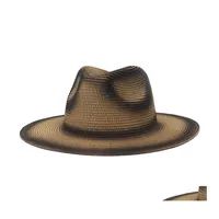 Stingy Brim Hats Spring Summer St Hat Women Men Wide Woman Man Jazz Panama Mens Beach Cap Casual Travel Sun Protection Caps Female M Dh4Al