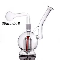 Cheapest Hookah Thick Glass Oil Burner Bong Heady Oil Rigs 6 Arm Tree Perc Filter Tips Smoking Water Pipes Recycler Ashcatcher 14mm Male Glass Oil Burner Pipes