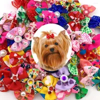Dog Apparel 5 10 20 30 Pcs Hair Bows Mixed Patterns Small Rubber Bands Pets Dogs Grooming Accessories Ties Wholesale