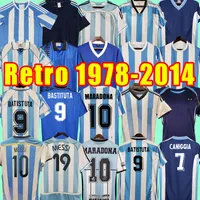 Argentina Retro Soccer jerseys Maradona Kempes Batistuta Riquelme HIGUAIN KUN AGUERO CANIGGIA AIMAR Football Shirts 10 11 96 97 1978 1986 1994 1998 2002 2006 2014