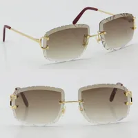 piccadilly irregular frameless diamond cut lens Sunglasses women or Man Unisex Rimless Carved lT8200762 outdoors driving glasses High q Bndw