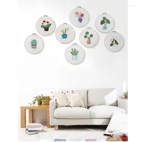 Arts And Crafts 15 15cm Simple Cute Cross Stitch Embroidery 3D European Style DIY Hand Circular Frame For Children Students