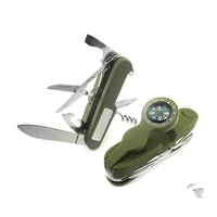Party Favor Mtifunctional Folding Knife With Light Portable Bottle Opener Keychain Compass Scissors Outdoor Survival Tool Drop Deliv Otopn