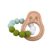 Pacifier Holders Clips Baby Pacifiers Natural Wooden Silicone Teething Beads Teether Infant Feeding Newborn Diy Cartoon E20437