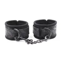 Mens G-Strings Lockable Buckle PU Leather Harness SM Hand Cuffs Ankle Wristcuff Restraint Set Sex Toys for Couples Erotic Bonda